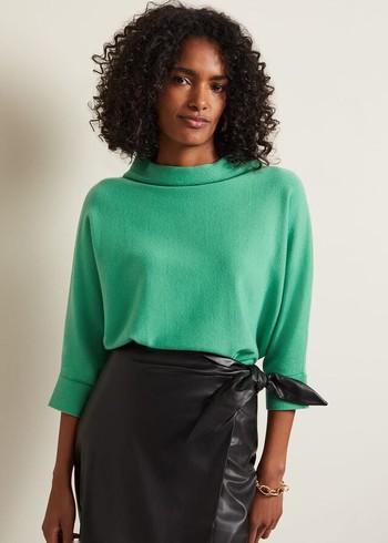 Phase Eight Salima Funnel Knitwear Green USA | 2837605-JL